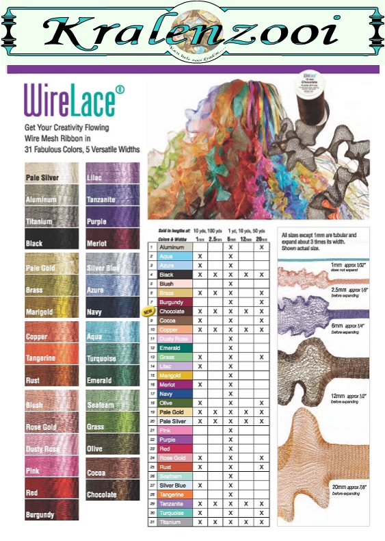 Kleurenkaart wire lace